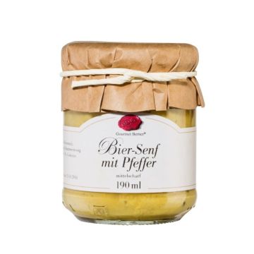 Gourmet Berner Bier-Senf mit Pfeffer Mittelscharf