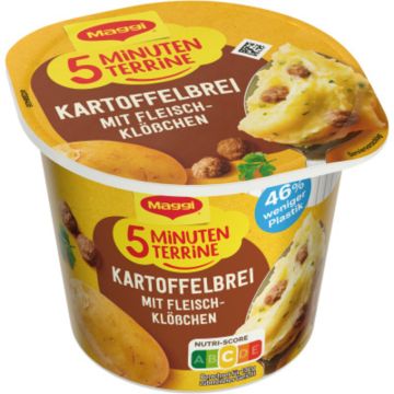 5 Minuten Terrine Kartoffelbrei mit Fleischklößchen