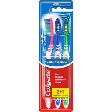 Colgate Zahnbürste Extra gründlich Mittel (2+1Gratis)