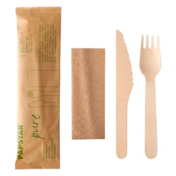 Holzbesteck Set Messer & Gabel