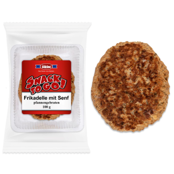 Pfannen-Frikadelle mit Senf