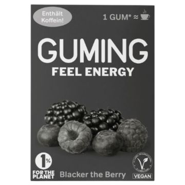 Guming Blacker the Berry Energy Kaugummi mit Koffein und Vitaminen