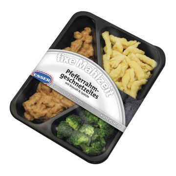 Pfefferrahmgeschnetzeltes mit Broccoli & Spätzle