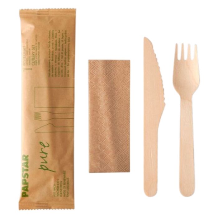 Holzbesteck Set Messer & Gabel