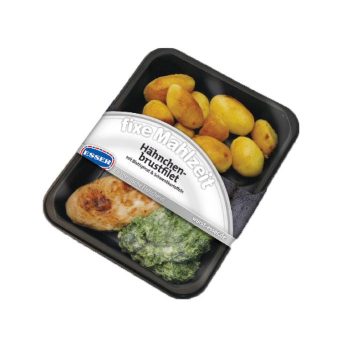 Hähnchenbrustfilet mit Blattspinat & Schwenkkartoffeln