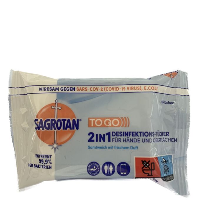 Sagrotan 2in1 Desinfektions-tücher 15 St Sagrotan 2in1 Desinfektions-tücher 15 St