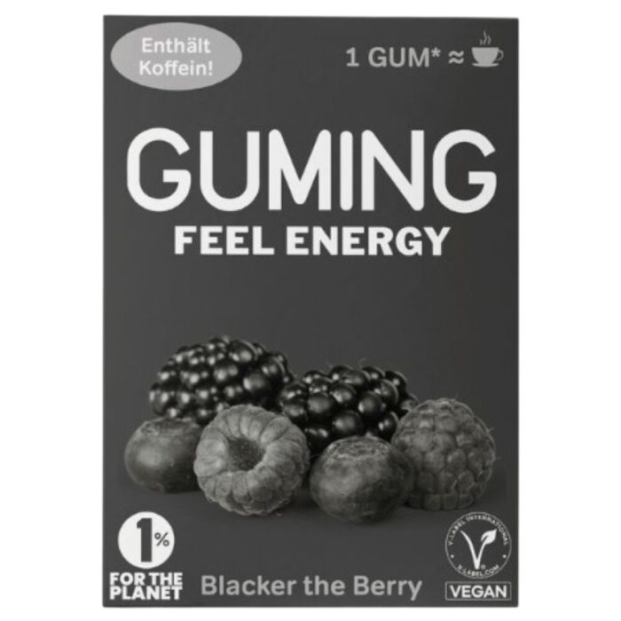 Guming Blacker the Berry Energy Kaugummi mit Koffein und Vitaminen