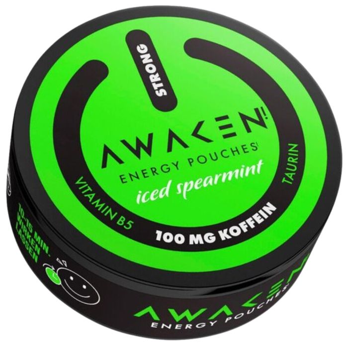 Awaken Iced Spearmint 20 Pouches 100 mg Koffein